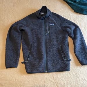 Patagonia black pile fleece Zip up Jacket